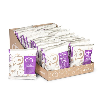 Crispy Natural Jabłka ze smakiem Czarna porzeczka Suszone chipsy z jabłek ZESTAW 24 x 18 g