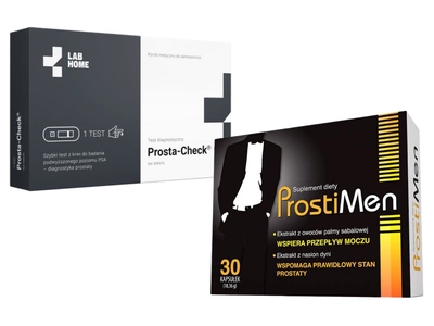 Zestaw zdrowa prostata: Lab Home test diagnostyczny + suplement Prostimen 2 sztuki