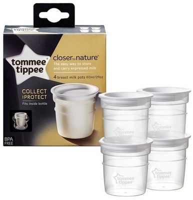 TOMMEE TIPPEE Zestaw pojemników na mleko kategoria 230102  4szt
