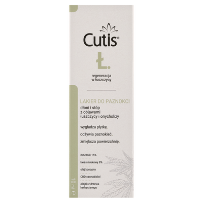 Cutis Ł-Łuszczyca lakier do paznokci + CBD na objawy onycholizy i łuszczycy 10 ml