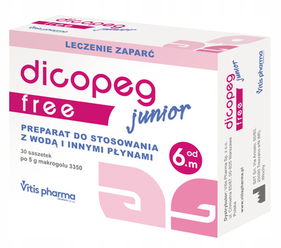 Dicopeg Free Junior ułatwia wypróżnianie DLA DZIECI 30 saszetek