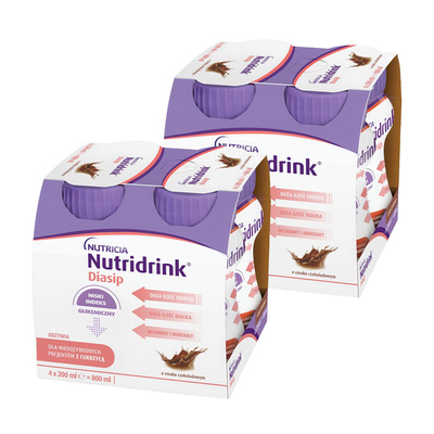 Nutridrink Diasip o smaku czekoladowym ZESTAW 8 x 200 ml