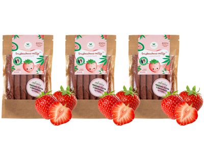 Truskawkowe rollsy z witaminą D3 z lanoliny ZESTAW 3 x 50 g