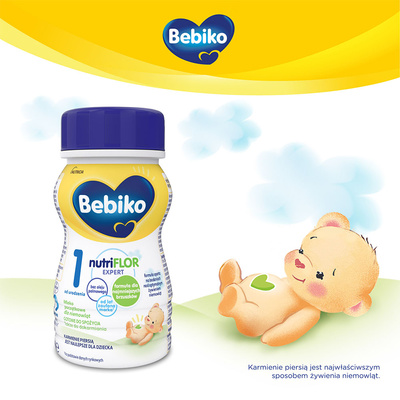 Bebiko 1 Mleko początkowe w płynie RTF dla niemowląt od urodzenia ZESTAW 12x200ml
