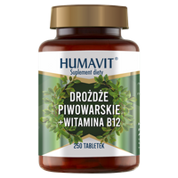 Humavit Suplement diety drożdże piwowarskie + witamina B12 250 tabletek