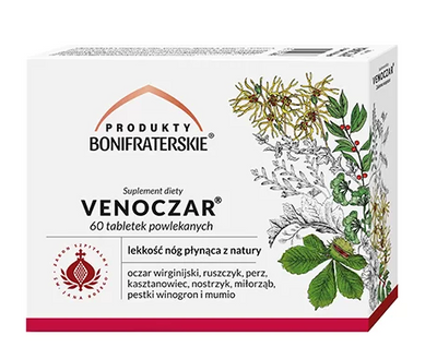 Produkty Bonifraterskie Venoczar suplement na żylaki, pająki 60 tabletek 