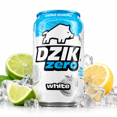 WK DZIK zero white zero kofeiny i cukru CUKIERKI CYTRUSOWE 330 ml