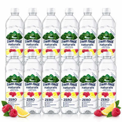 Żywiec Zdrój Naturals Napój niegazowany z delikatną nutą maliny i cytryny ZESTAW 12 x 500 ml