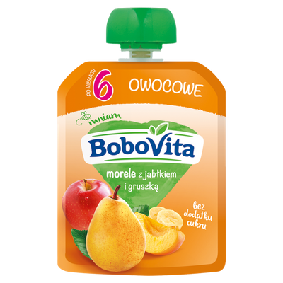 BoboVita Zestaw Mix-2 Musów owoc po 6 msc 24x80g