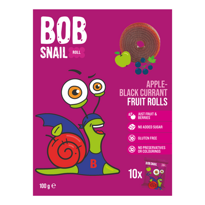 Bob Snail Rollsy owocowe Jabłko Czarna Porzeczka 100 g