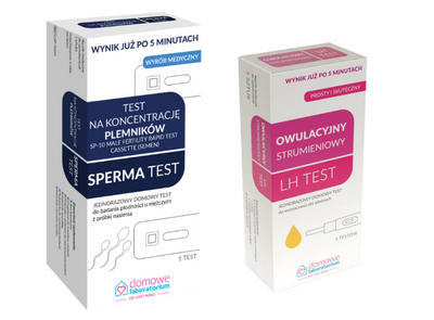 Hydrex Test płodności męskiej Sperma Test + strumieniowy test owulacyjny LH 5 sztuk