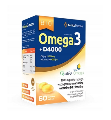 Xenico Bio Omega3 + D3 4000 mózg serce 60 kapsułek