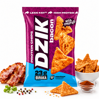 WK DZIK chipsy proteinowe wysokobiałkowe BEKONOWE 50 g