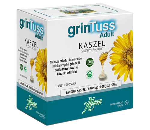 Aboca – GrinTuss Adult, na kaszel mokry – 20 tabletek