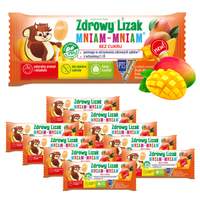 Zdrowy lizak dla dzieci mniam mniam z witaminami smak mango ZESTAW ŁEZKA 10 sztuk