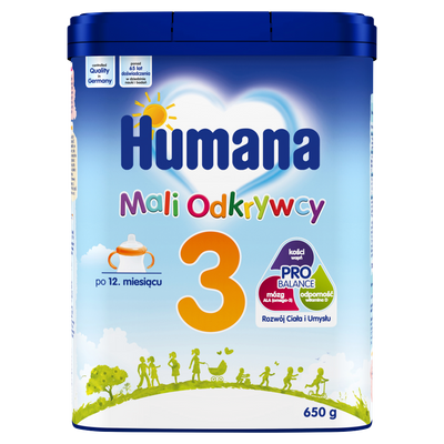 Humana 3 Mali Odkrywcy Napój mleczny w proszku po 12. miesiącu ZESTAW 6 x 650 g