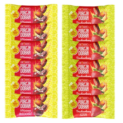 Porcja Dobra Przekąski owocowe TRUSKAWKA I WIŚNIA 12 x 20 g