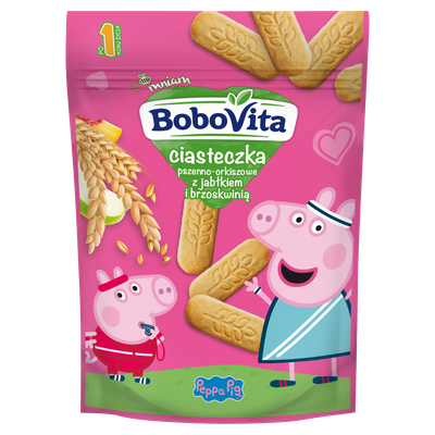 BoboVita Ciasteczka Peppa Pig pszenno-orkiszowe różne smaki mix ZESTAW 6 x 150 g