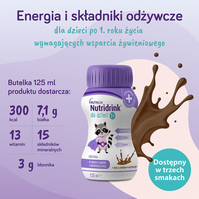 Nutridrink dla dzieci o smaku czekoladowo-karmelowym ZESTAW 16 x 125 ml