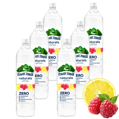 Żywiec Zdrój Naturals Napój niegazowany z delikatną nutą maliny i cytryny ZESTAW 6 x 1,2l