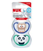 NUK Space smoczek silikonowy 6-18 miesięcy panda sowa 736366 2szt