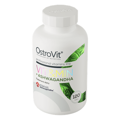 OstroVit VIT&MIN + Ashwagandha pamięć stres 120 tabletek