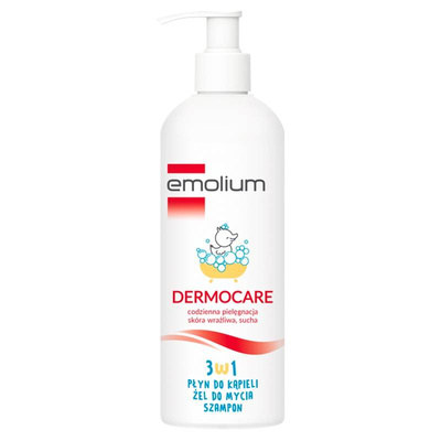 EMOLIUM DERMOCARE 3w1 Płyn do kąpieli, żel do mycia, szampon 400ml