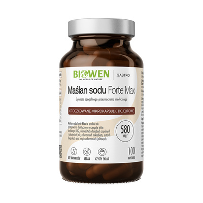 Biowen maślan sodu Forte Max 580 mg TRAWIENIE JELITA 100 kapsułek