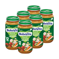 BoboVita obiadek kluseczki z warzywami i indykiem po 12 miesiącu ZESTAW 6 x 250 g
