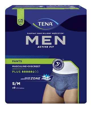 TENA Men Pants Plus Bielizna chłonna rozm. S/M 9szt