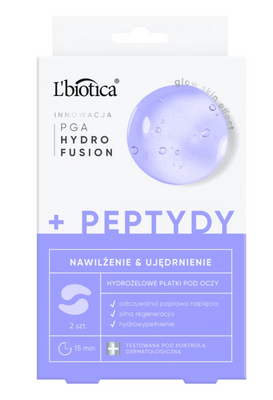 L'biotica PGA Hydro Fusion Hydrożelowe płatki pod oczy z peptydami 2 sztuki