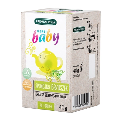 Herbi Baby Herbatka dla dzieci i niemowląt na spokojny brzuszek 20 torebek