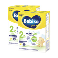 BEBIKO NUTRIflor Expert 2R mleko następne z kleikiem ryżowym, dla niemowląt, powyżej 6. m-ca życia ZESTAW 2 x 550 g