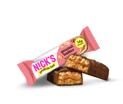 NICK'S baton proteinowy w czekoladzie mlecznej z masłem orzechowym bez cukru 50 g