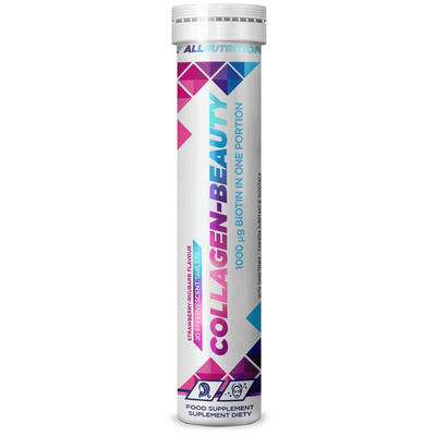 Allnutrition COLLAGEN BEAUTY kolagen SMAK RABARBAR-TRUSKAWKA 20 tabletek musujących