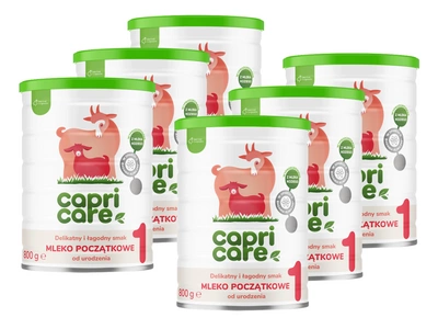 Capricare 1 - mleko początkowe od urodzenia, oparte na mleku kozim ZESTAW 6 x 800 g
