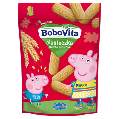 BoboVita Ciasteczka Peppa Pig pszenno-orkiszowe po 1 roku życia 150 g krótka data