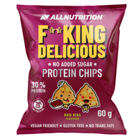 Allnutrition Fitking białkowe chipsy proteinowe o smaku żeberek barbecue 60 g