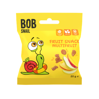 Bob Snail owocowe ZDROWE przekąski MIX w różnych smakach ZESTAW 7 x 20 g + 3 x BOB SNAIL 60 g GRATIS!