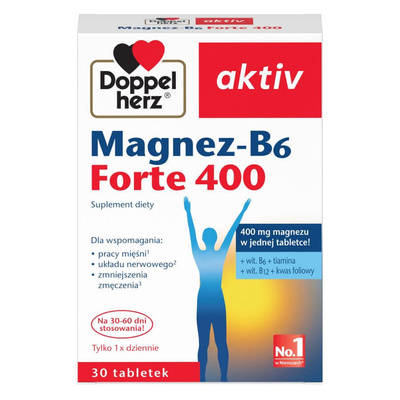 Doppelherz Magnez-B6 FORTE 400 + Medimes witamina C ZESTAW SUPLEMENTÓW 2 sztuki