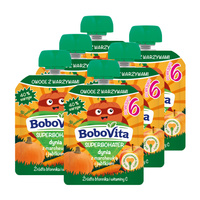 BoboVita Superbohater Mus dynia z marchewką i jabłkiem po 6 miesiącu ZESTAW 6 x 80 g