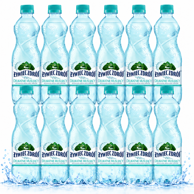 Żywiec Zdrój Delikatnie Musujący Woda źródlana ZESTAW 12 x 1 l