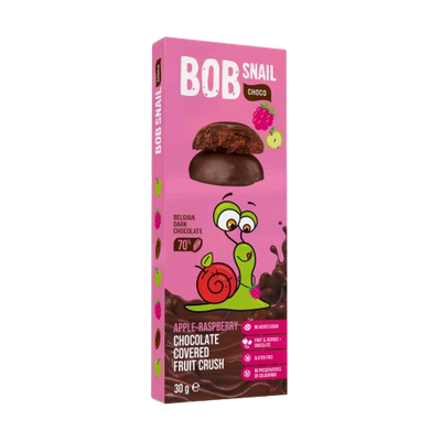 Bob Snail Ciasteczka owocowe w czekoladzie różne smaki zdrowa przekąska 4 x 30 g