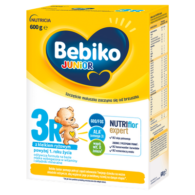 Bebiko Junior 3R Odżywcza formuła na bazie mleka dla dzieci powyżej 1. roku życia ZESTAW 5x600g