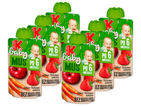 Kubuś Baby Mus po 6 miesiącu jabłko truskawka marchew ZESTAW 6 x 100 g