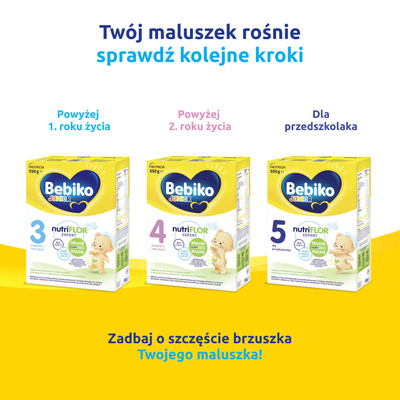 BEBIKO NUTRIflor Expert 2 mleko następne dla niemowląt, powyżej 6. m-ca życia ZESTAW 5 x 550 g