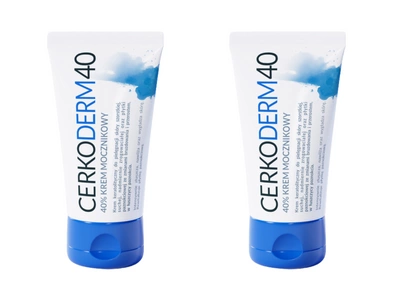 CERKODERM40 40% Krem mocznikowy pielęgnacja suchej, nadmiernie zrogowaciałej skóry ZESTAW 2 x 50 ml
