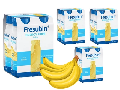 Fresubin® Energy Fibre Drink, smak bananowy, ZESTAW 16 x 200 ml.  Żywność specjalnego przeznaczenia medycznego. Bogata w błonnik. 