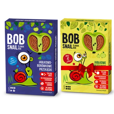 BOB SNAIL Przekąska jabłko-borówka 60 g + jabłko 60 g GRATIS!