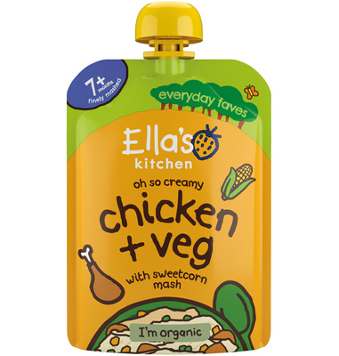 Ella's Kitchen BIO obiadek kurczak z kaszką kukurydzianą ZESTAW 3 x 130 g